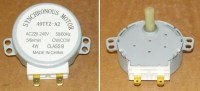 Мотор вращения тарелки СВЧ 49TYZ-A2, 4W, 5/6 r/mim, 220V, шток H=17mm, пласткик (H083, MCW501UN)